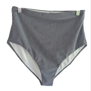 Towowge 4 Retro High Waist Bikini Bottoms Black & White Pin-Up Girlie Aesthetic